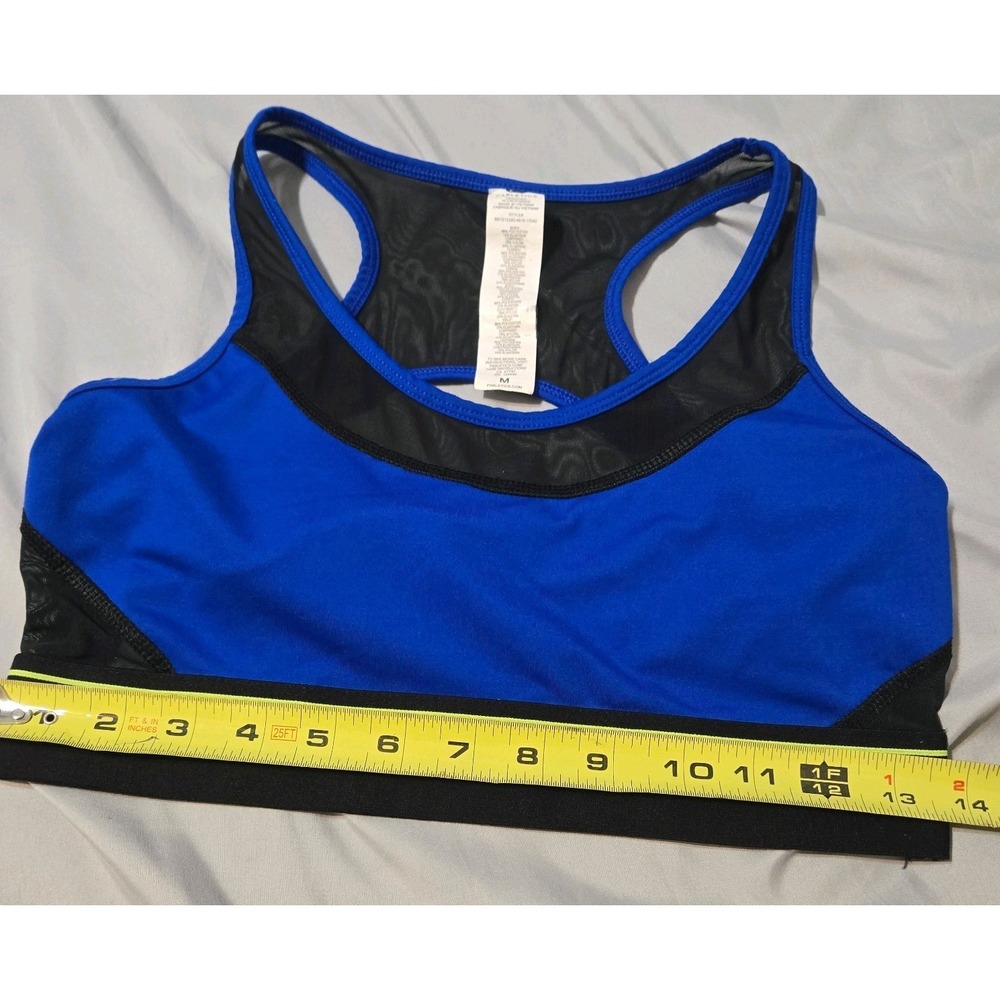 Fabletics Tropez Sports Bra Electric Blue With Black Mesh Size Medium - Picture 2 of 4